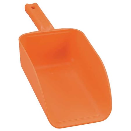 Large Hand Scoop,6-1/2 In. W,Orange