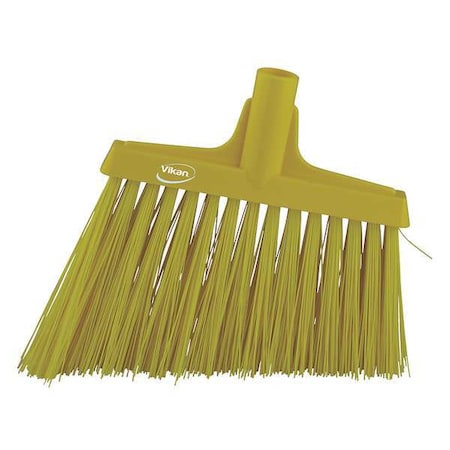 11 51/64 in Sweep Face Angle Broom, Stiff, Synthetic, Yellow