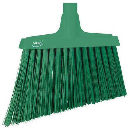 11 51/64 in Sweep Face Angle Broom, Synthetic, Green