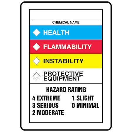 Chemical Label, Vinyl, 7 in W, 10 in H