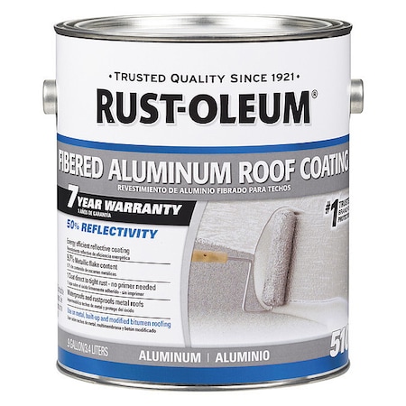 Aluminum Roof Coating, 0.9 gal, Light Gray, Finish: Unfinished