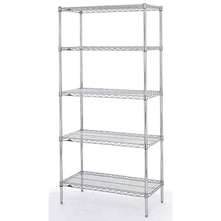 Stackable Ledge, D x 60"W x 4"H, Chrome