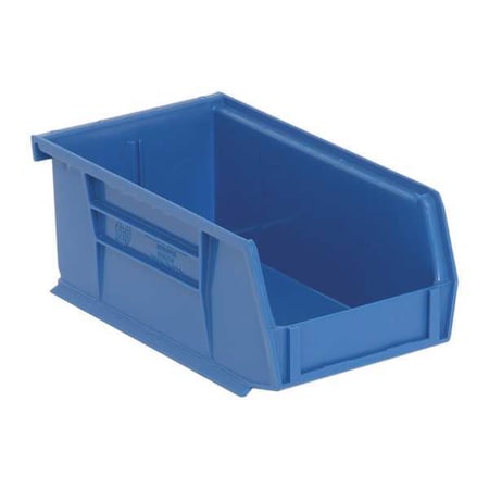 Hang & Stack Storage Bin, Polypropylene, Blue, 3 in H, 4 1/8 in W, 7 3/8 in L