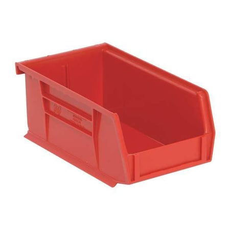 Hang & Stack Storage Bin, Polypropylene, Red, 3 in H, 4 1/8 in W, 7 3/8 in L