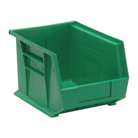 Hang & Stack Storage Bin, Polypropylene, Green, 7 in H, 8 1/4 in W, 10 3/4 in L