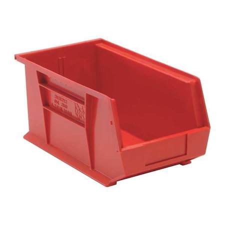 Hang & Stack Storage Bin, Polypropylene, Red, 7 in H, 8 1/4 in W, 14 3/4 in L