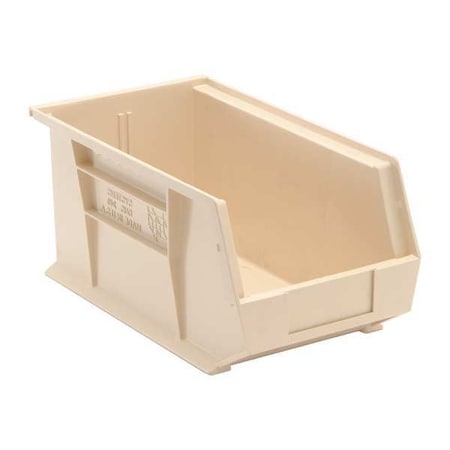 Hang & Stack Storage Bin, Polypropylene, Ivory, 7 in H, 8 1/4 in W, 14 3/4 in L