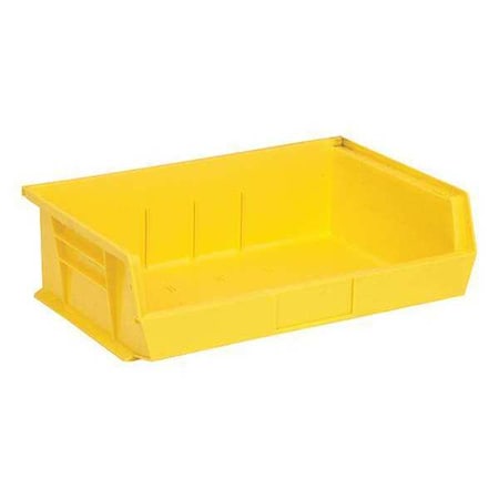 Hang & Stack Storage Bin, Polypropylene, Yellow, 5 in H, 16 1/2 in W, 10 7/8 in L