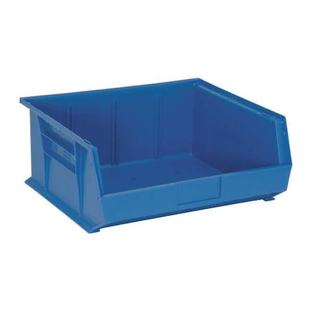 Hang & Stack Storage Bin, Polypropylene, Blue, 7 in H, 16 1/2 in W, 14 3/4 in L