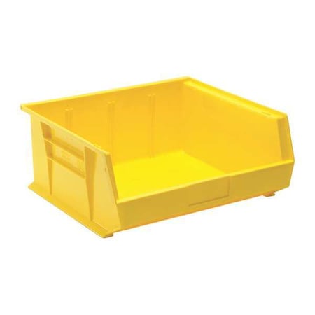 Hang & Stack Storage Bin, Polypropylene, Yellow, 7 in H, 16 1/2 in W, 14 3/4 in L