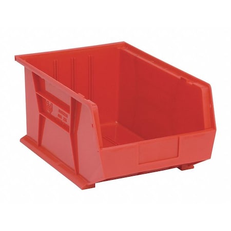 Hang & Stack Storage Bin, Polypropylene, Red, 8 in H, 11 in W, 16 in L