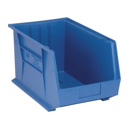 Hang & Stack Storage Bin, Polypropylene, Blue, 10 in H, 11 in W, 18 in L