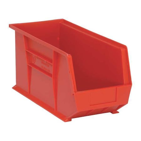 Hang & Stack Storage Bin, Polypropylene, Red, 9 in H, 8 1/4 in W, 18 in L