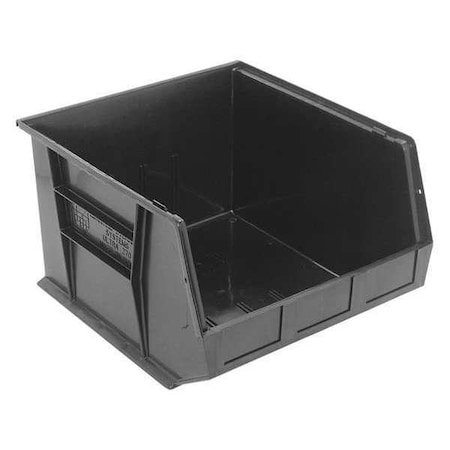 Hang & Stack Storage Bin, Polypropylene, Black, 11 in H, 16 1/2 in W, 18 in L