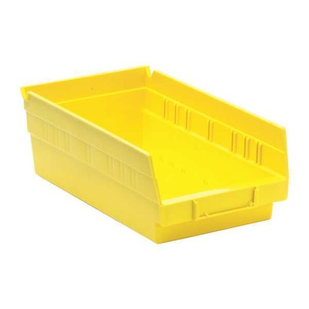 Shelf Storage Bin, Polypropylene, Yellow, 4 in H, 6 5/8 in W, 11 5/8 in L
