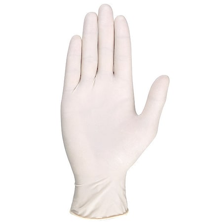 Disposable Gloves, 3.94 mil Palm, Latex, Powder-Free, AQL 1.5, Non-Sterile, S (7), 100 PK, Beige
