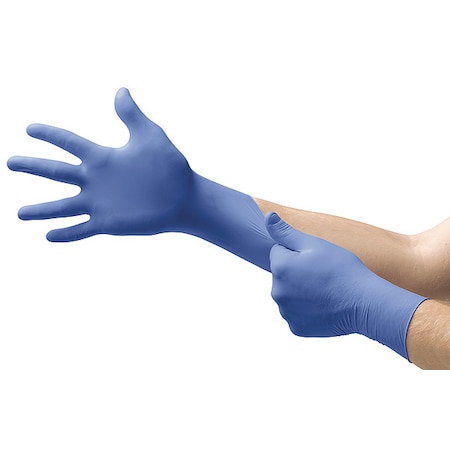N73, Disposable Gloves, 2.00 to 2.99 mil Palm, Nitrile, Powder-Free, XL (10), 100 PK, Blue