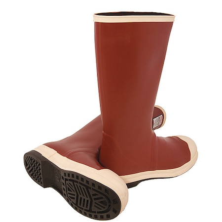 Men's Pylon Tall Rubber Boots, Steel Toe, 16" Height, Brick Red, 8