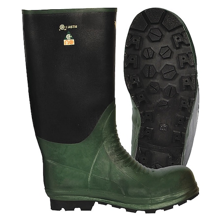 Unisex Viking Journeyman(R) Tall Rubber Boots, Steel Toe, 15" Height, Green/Black, 11