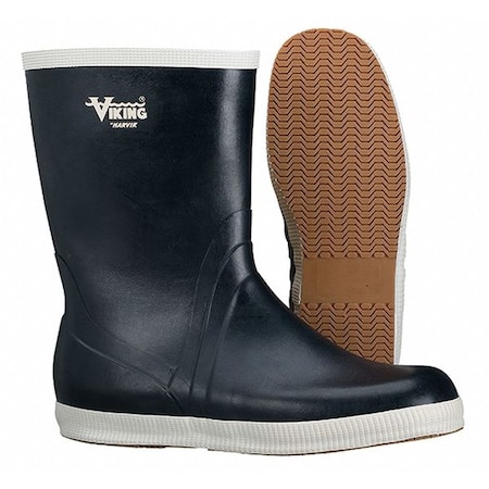 Unisex Mariner Kadett Marine Mid Rubber Boots, Plain Toe, 10" Height, Blue, 12