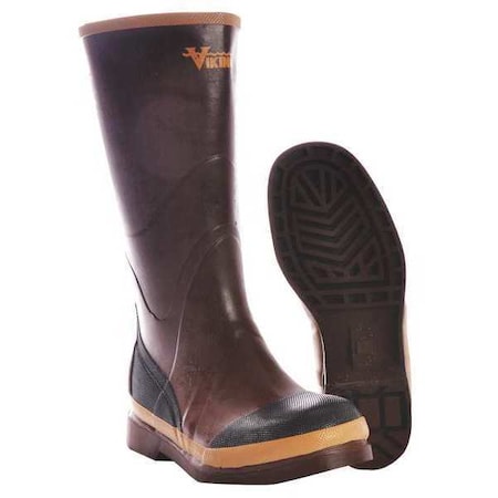 Unisex Viking(R) Tall Rubber Boots, Plain Toe, 16" Height, Brown, 7