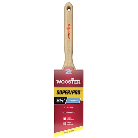 2-1/2" Angle Sash Nylon/Polyester Bristle, Paint Brush, Wood Handle