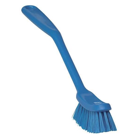 1 in W Scrub Brush, Medium, 8 3/16 in L Handle, 11 in L Brush, Blue, Plastic, 11 in L Overall