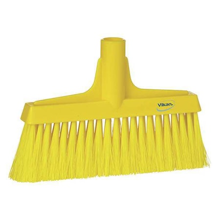 9 1/2 in Sweep Face Broom Head, Soft, Synthetic, Yellow
