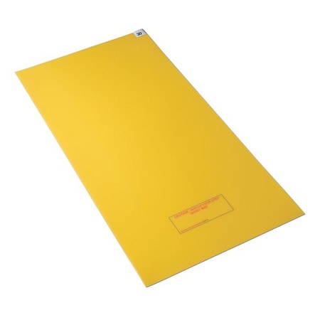 Disposable Tacky Mat, Polyethylene, 1.5 mil Thick, 18 in W x 36 in L, Yellow, 30, 4 PK