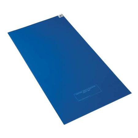 Disposable Tacky Mat, Polyethylene, 1.5 mil Thick, 36 in W x 36 in L, Blue, 30, 4 PK