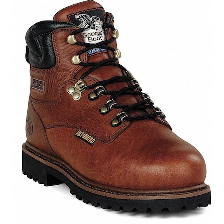 Men's Work Boot, 9 W, Steel Toe, 6 in H, Briar Brown, G6315