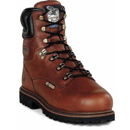 Men's Work Boot, 12 W, Steel Toe, 8 in H, Briar Brown, G8315