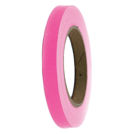 Masking Tape, 1/2 in W x 60 yd L, 6 mil Thick, Pink, Rubber Adhesive