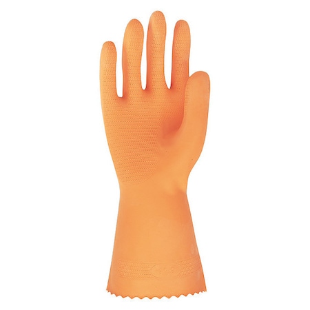 5430 Chemical Resistant Gloves, Natural Rubber Latex, Neoprene, 12 in L, 28 mil, Orange, M, 1 PR