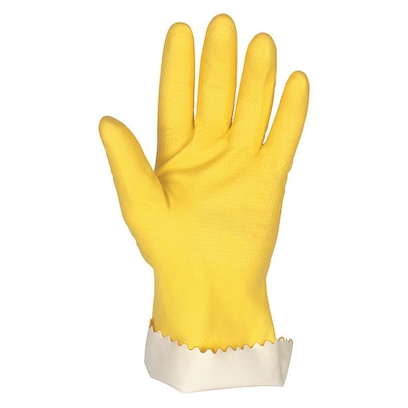 5250 Chemical Resistant Gloves, Natural Rubber Latex, 12 in L, 15 mil, Yellow, L, 1 PR