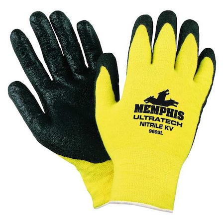 Cut-Resistant Coated Gloves, Cut Level A2 ,Dipped ,Nitrile ,Smooth ,S 1 PR