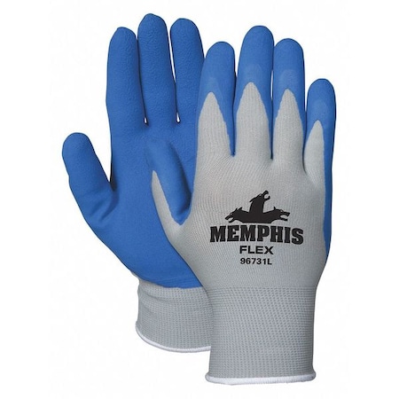 Coated Gloves, Foam Latex, Foam, Palm, 3 Abrasion Level, Gray, S (7) 1 PR