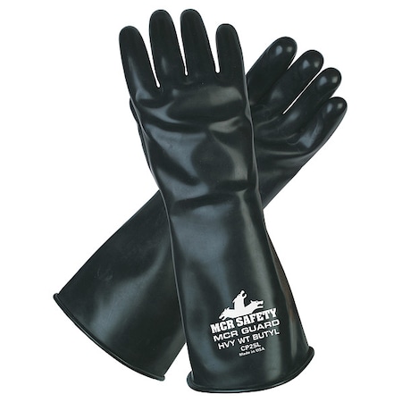 CP25 Chemical Resistant Gloves, Butyl, 14 in L, 25 mil, Black, L, 1 PR