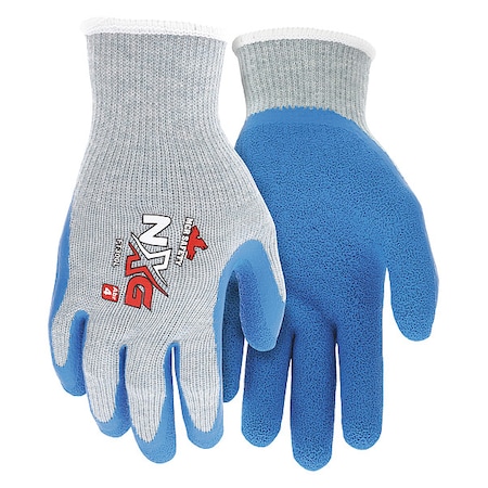 Coated Gloves, Latex, Textured, Palm, 4 Abrasion Level, Gray, XL (10) 1 PR