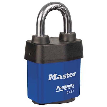 Lockout Padlock, Keyed Different, Steel, Blue, 1 1/8 in Shackle Height, 2 1/8 in Body Width