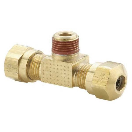 Tee,Brass,Comp1/4",MNPT1/8",Comp1/4"
