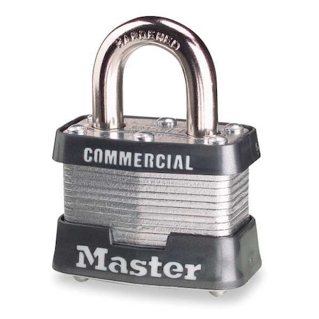 Padlock, Keyed Alike, Standard Shackle, Rectangular Steel Body, Steel Shackle, 5/8 in W