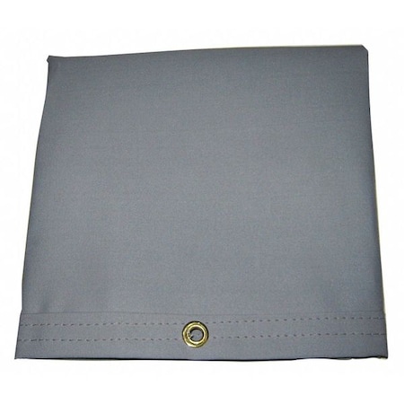 Heavy Duty Tarp, 9 ft 6 in x 11 ft 6 in, 20 Mil, Gray, Polyester Coated Cotton Canvas