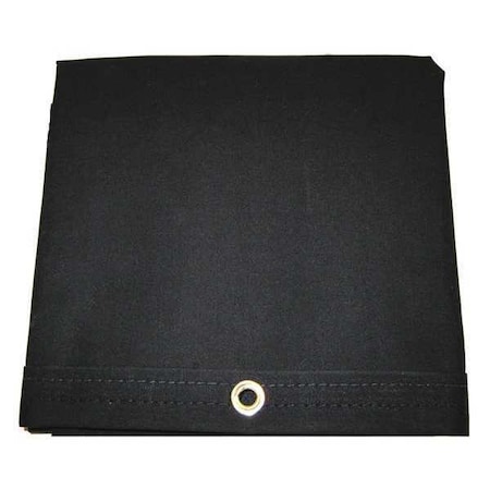 Heavy Duty Tarp, 7 ft 4 in x 9 ft 6 in, 20 Mil, Black, Polyester Coated Cotton Canvas