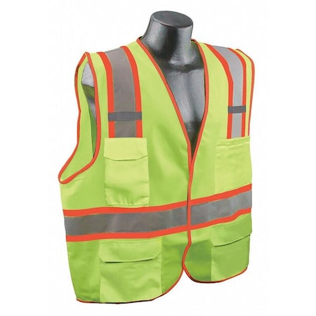 High Visibility Vest,Yllw/Green,4XL/5XL