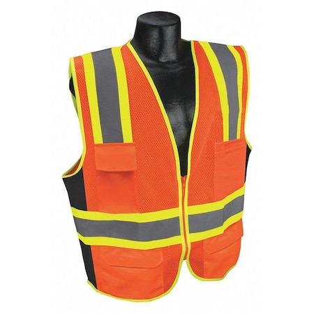 High Visibility Vest,Orange/Red,L