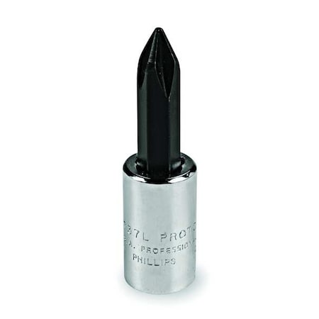 1/4 in Drive Phillips Socket Bit SAE No. 1 Tip, 1 13/64 in L