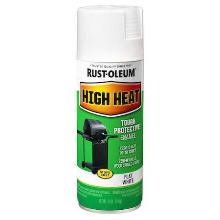 Spray Paint, White, Satin, Solvent, 12 Oz