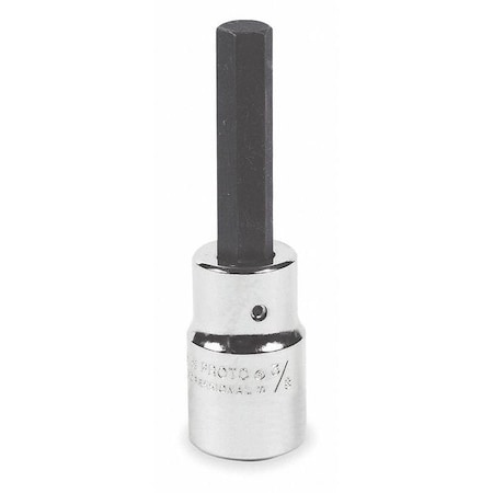 1/2 in Drive Hex Socket Bit SAE 9/16 in Tip, 3 5/8 in L, Socket Bit,Hex,9/16" Tip Sz.,1/2"Dr. Sz.