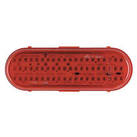 Stop/Tail/Turn Light, LED, Red, Grommet, Ovl
